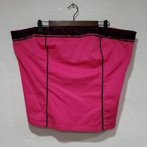 Tripp NYC Pink Tube Top with Black Skull Pattern Trim Size 4XL - Rare!